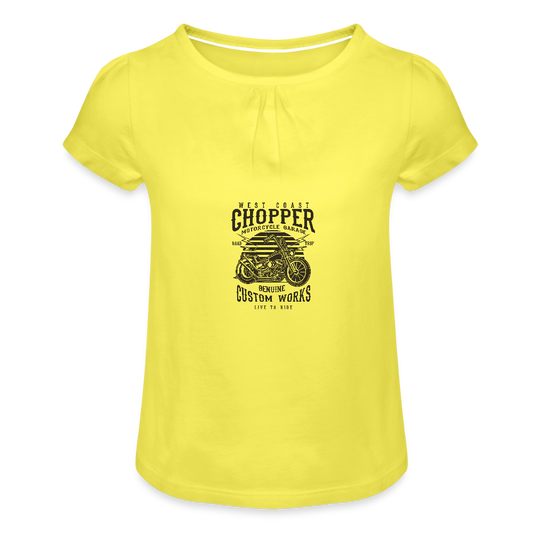 Meisjes-T-shirt met plooien - geel