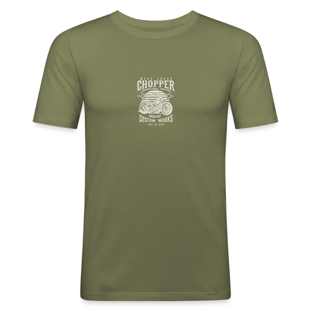Mannen slim fit T-shirt - kakigroen