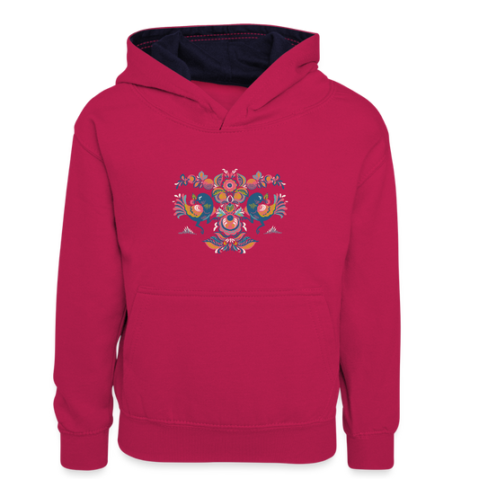 Teenager contrast-hoodie/kinderen contrast-hoodie - roze/navy