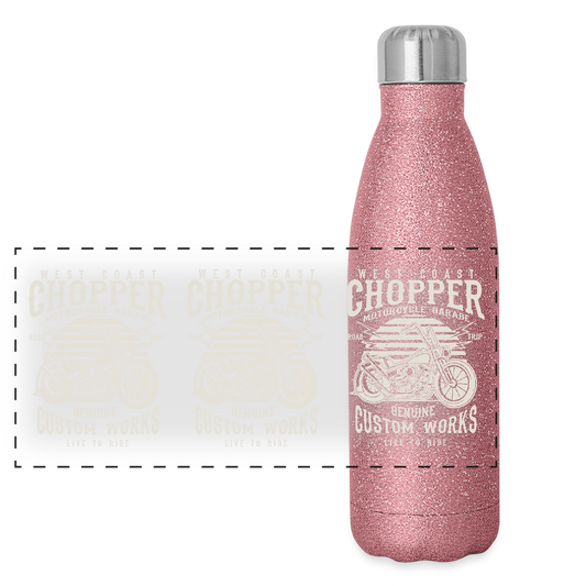 Roestvrijstalen glitter-thermosfles - pink glitter