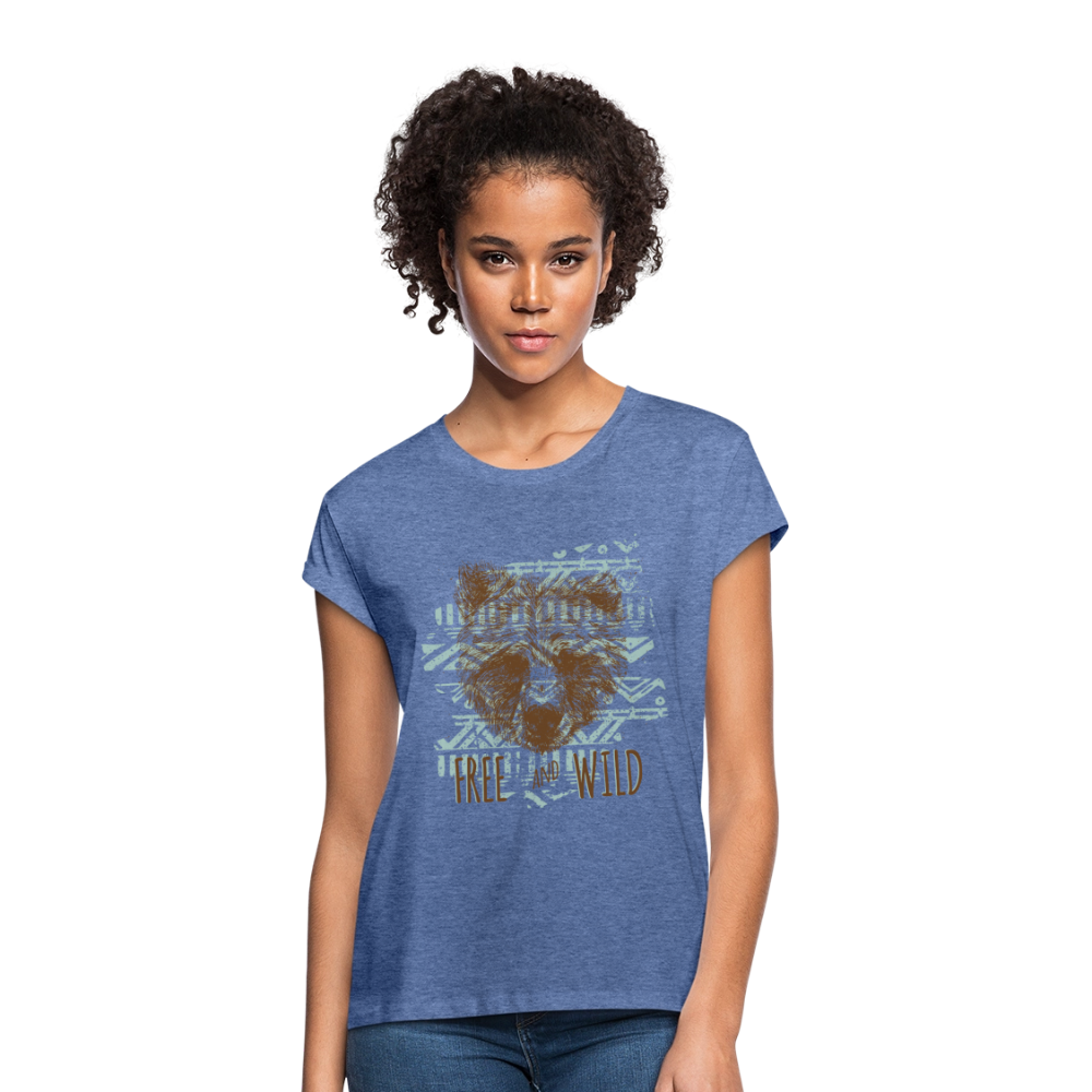 Vrouwen oversize T-shirt - denim gemêleerd