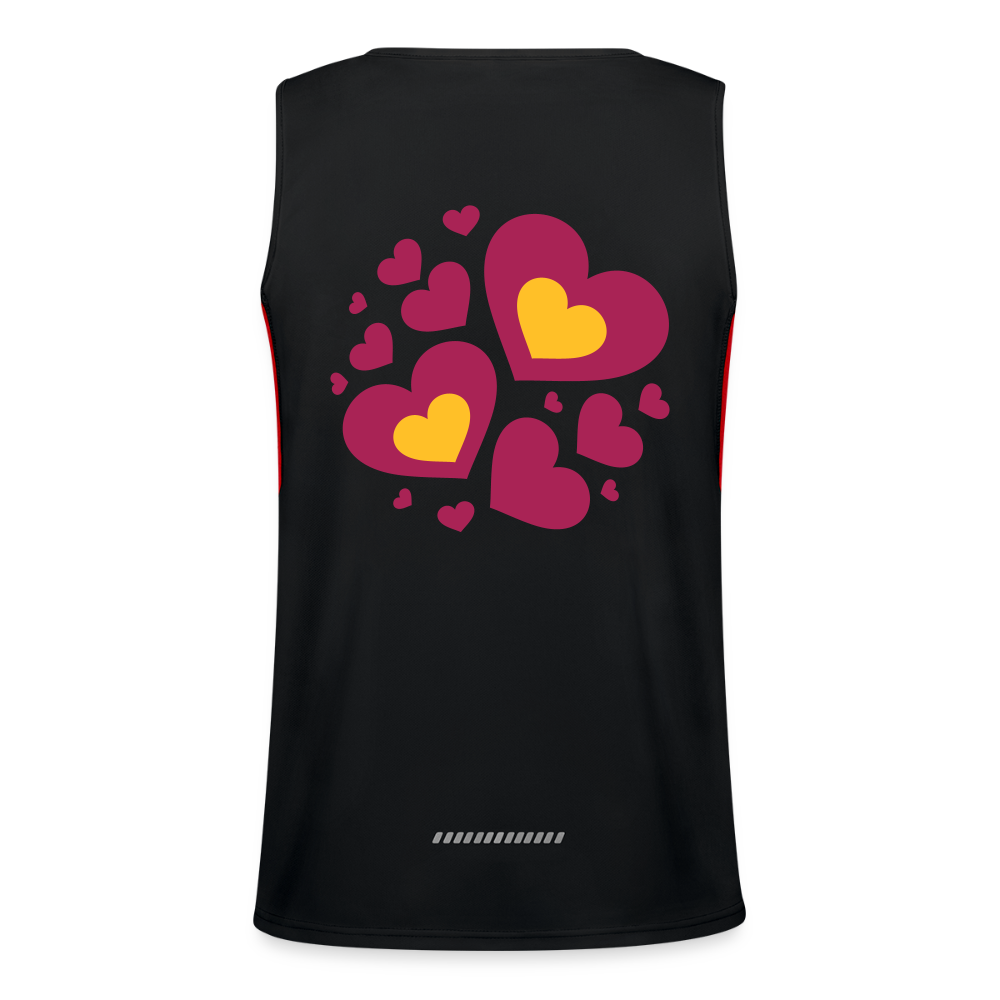 Functionele contrasterende tanktop voor mannen - zwart/rood