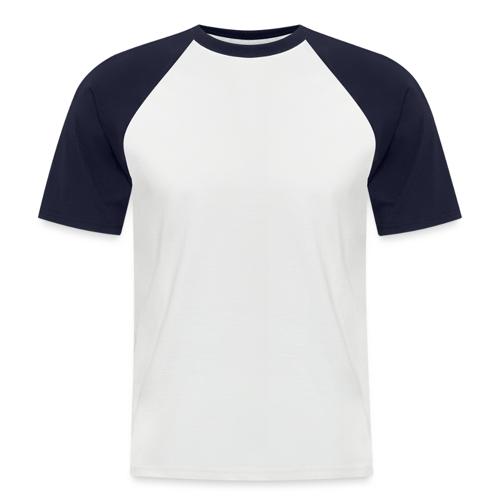 Mannen baseballshirt korte mouw - wit/navy