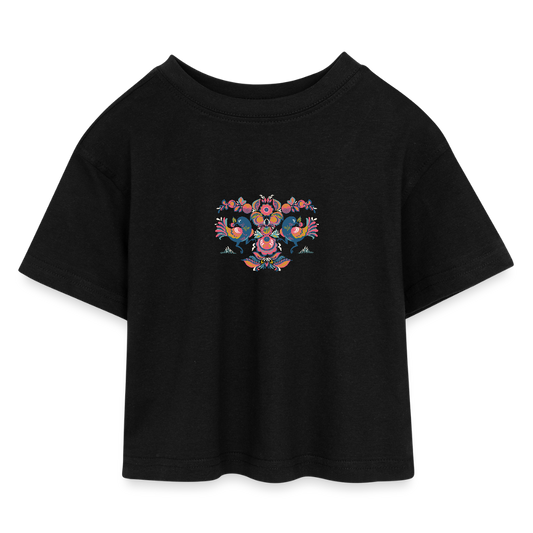 Kinderen cropped jersey T-shirt - zwart