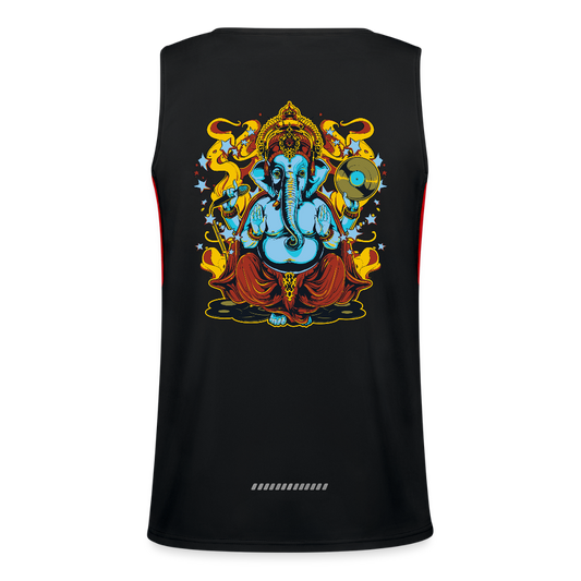 Functionele contrasterende tanktop voor mannen - zwart/rood