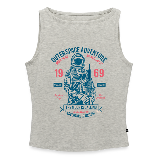 Vrouwen tanktop met U-hals - grijs gemêleerd