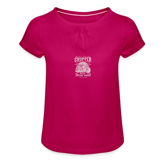 Meisjes-T-shirt met plooien - fuchsia