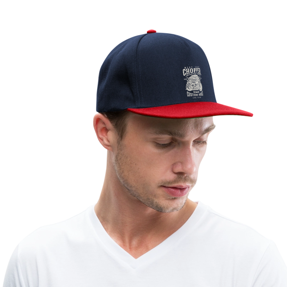 Snapback cap - navy/rood