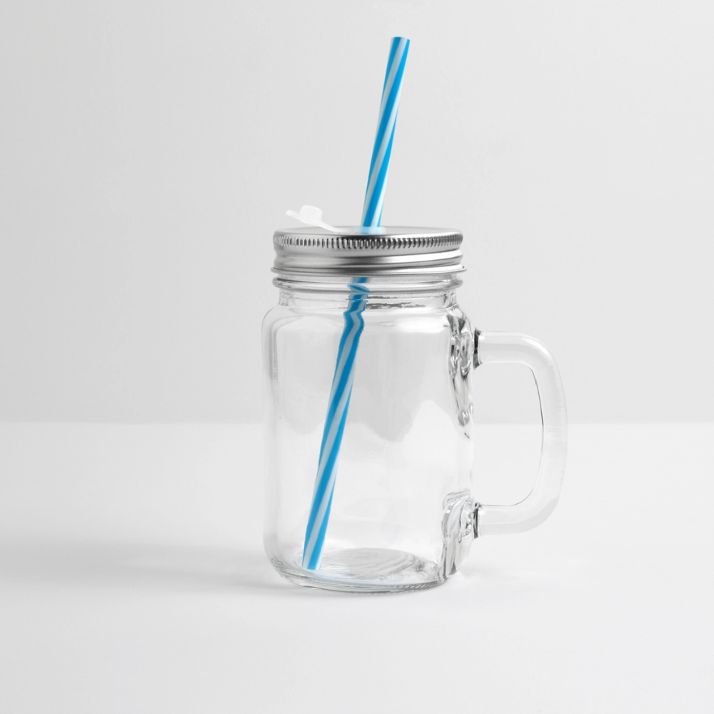 Drinkbeker met handvat en schroefdeksel - doorzichtig