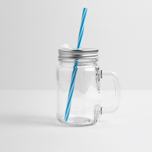 Drinkbeker met handvat en schroefdeksel - doorzichtig