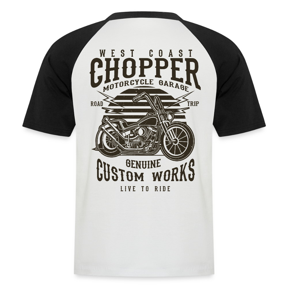 Mannen baseballshirt korte mouw - wit/zwart