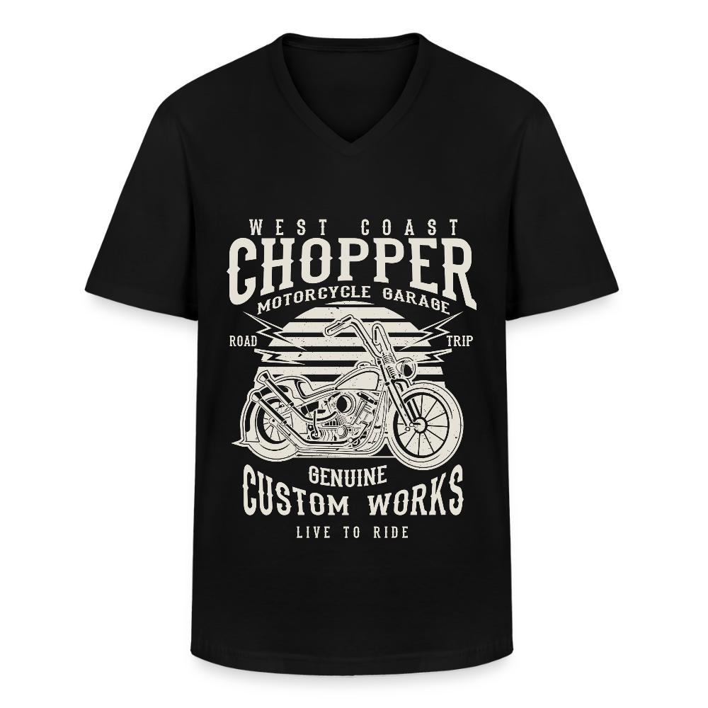 Klassiek mannen T-shirt met V-hals - zwart