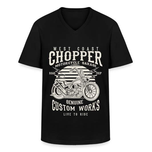 Klassiek mannen T-shirt met V-hals - zwart