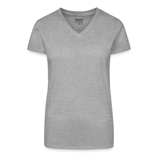 Bio vrouwen T-shirt met V-hals - grijs gemêleerd