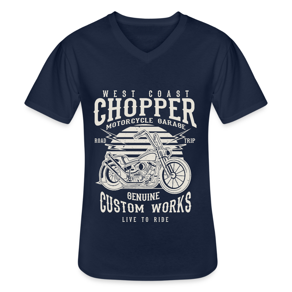 Klassiek mannen T-shirt met V-hals - navy