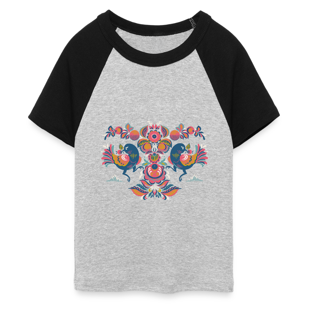 Vrouwen cropped Baby Tee - grijs gemêleerd/zwart