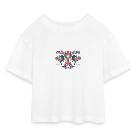 Kinderen cropped jersey T-shirt - wit