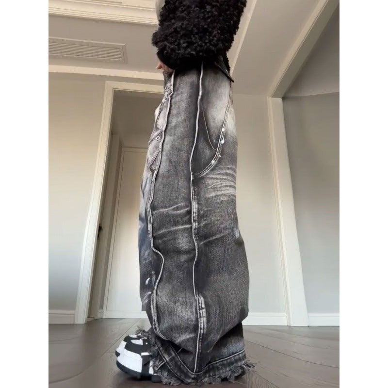 Amerikaanse Washed Graffiti Jeans voor Dames / Plus-size & Meisjes