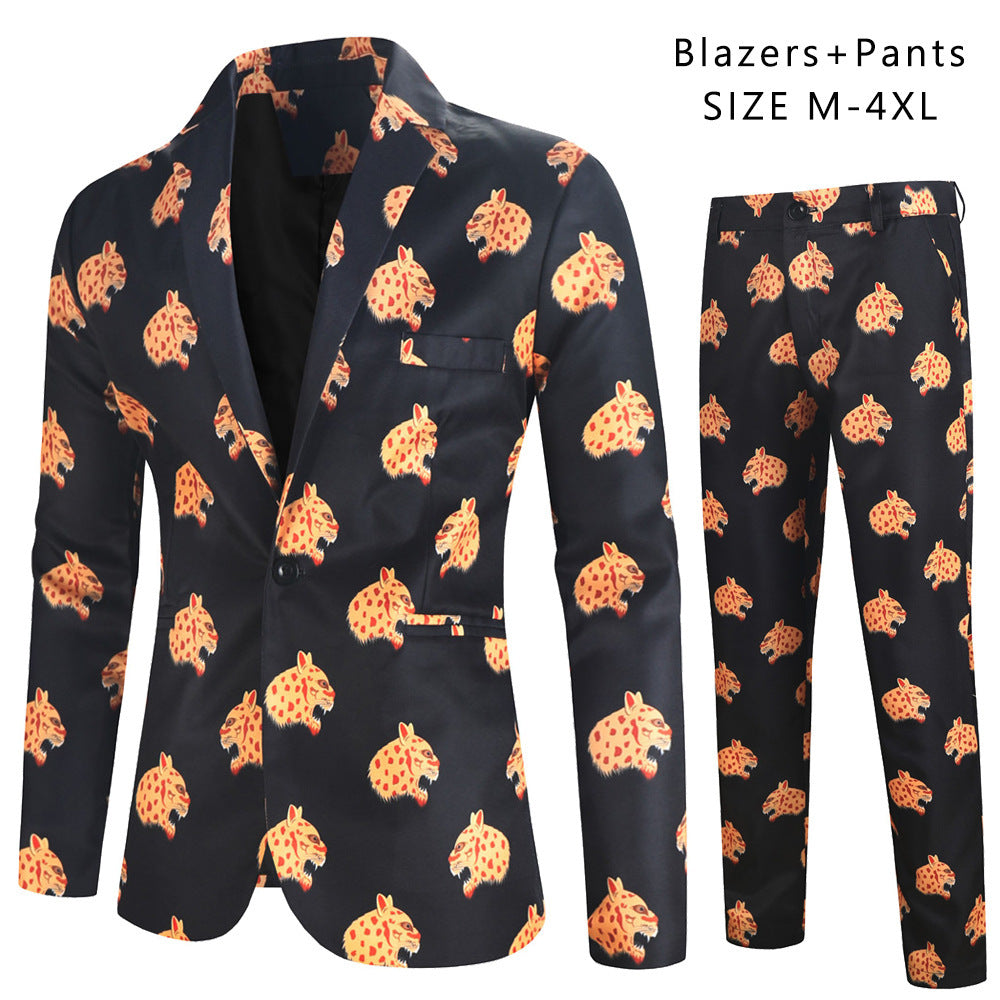 Trendy 2-delige Kostuum met Digitale Bedrukking voor Heren & Jongens