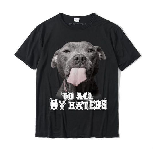 Amerikaanse Casual Ronde Hals T-shirt met Tekst Hondenprint en Korte Mouwen voor Unisex