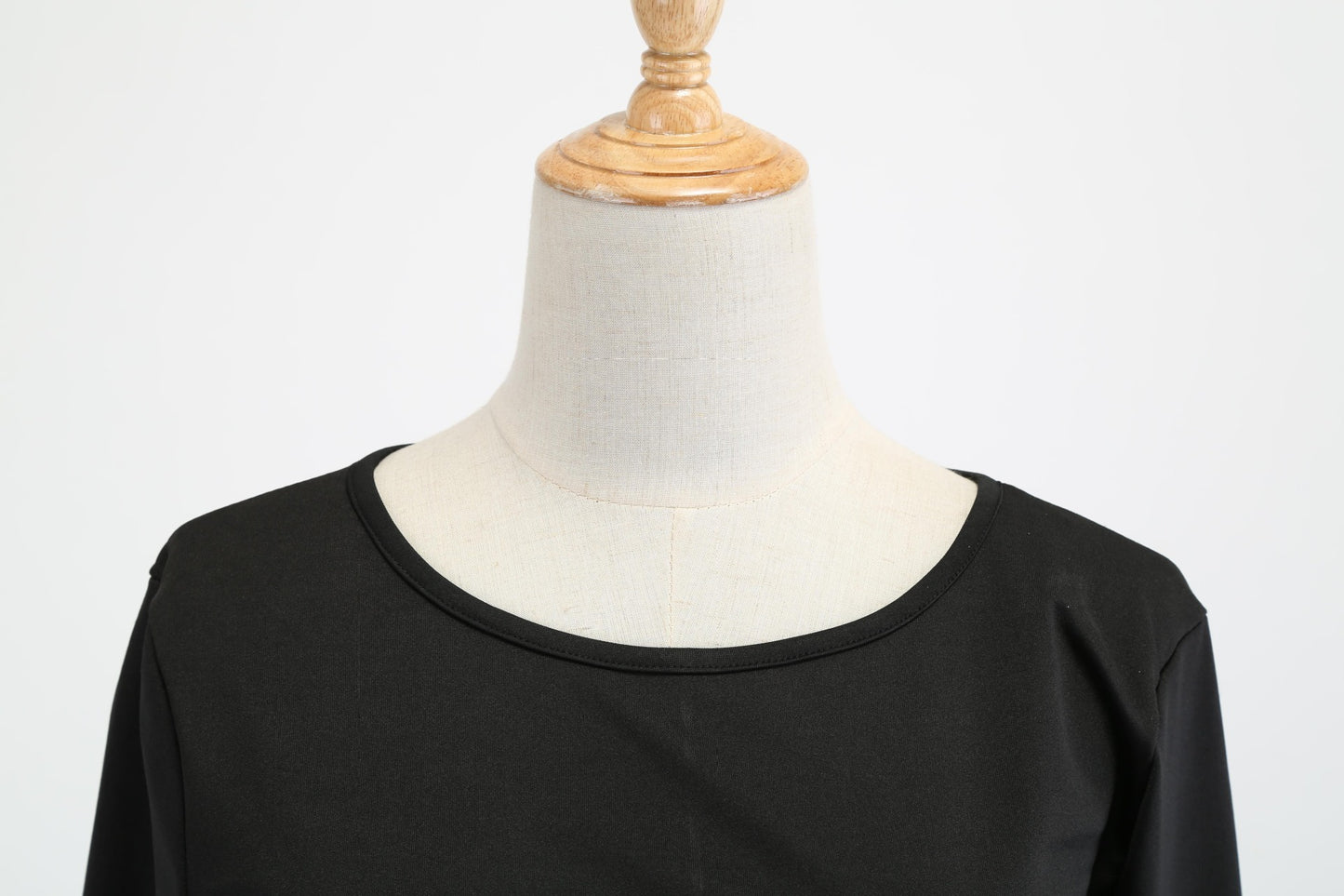 Hepburn Style Vintage Bloemenprint Hoge Taille Swingjurk met Ronde Hals en Lange Mouwen voor Dames & Plus-size