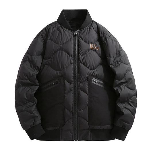 Trendy Designers Ontwerp Spliced Diamond Insulation Winterjas met Ritssluiting voor Heren