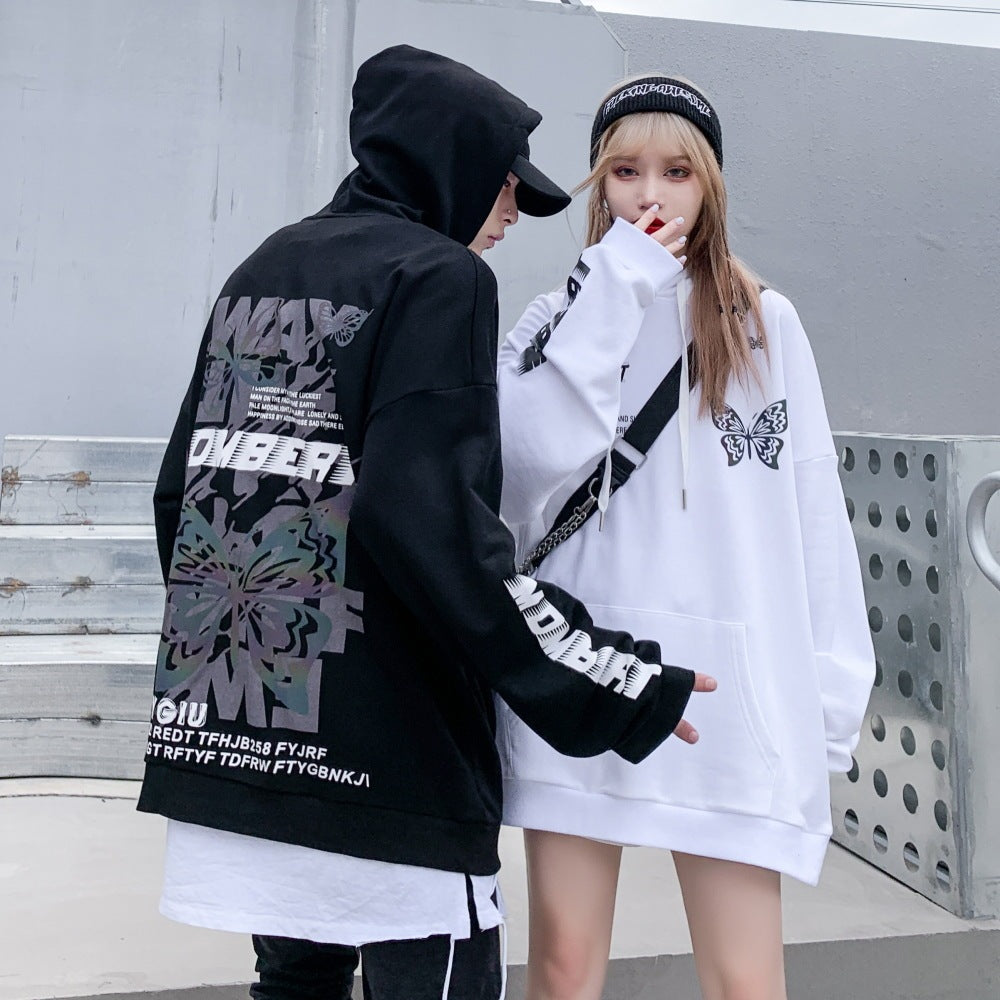 Originele getijdenvlinderprint sweatshirt hoodie