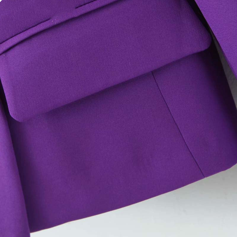 Fashion Double-Breasted Paarse Blazer voor Dames
