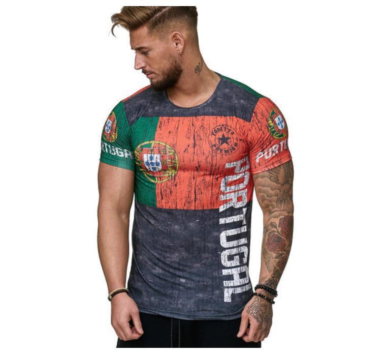 Europese Modieuze Trendy Bedrukte Grafische Print T-shirt met Ronde Hals en Korte Mouwen voor Heren & Jongens