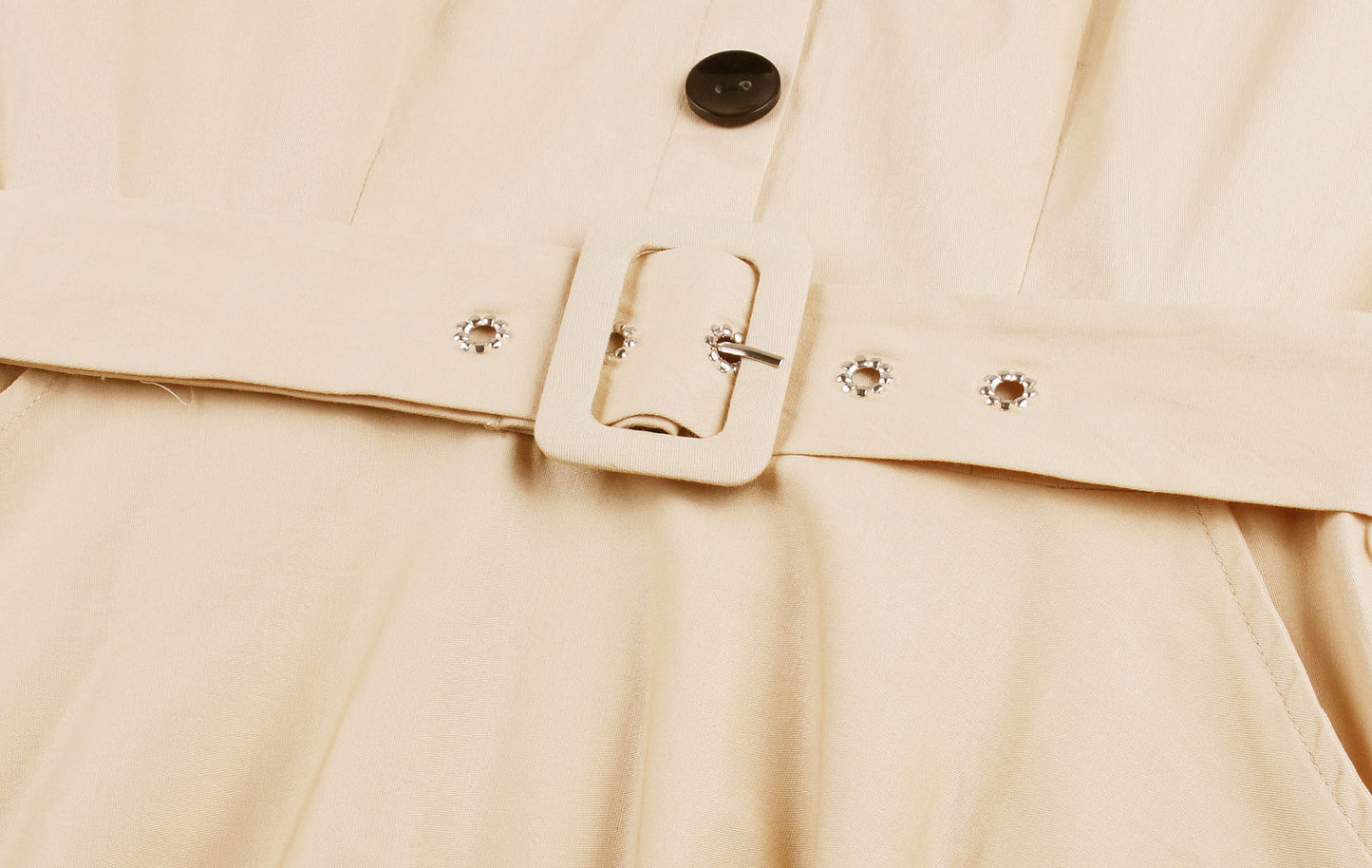 Hepburn Style Vintage Effen Kleur Jurk met Korte Mouwen en Rode Riem voor Dames & Plus-size