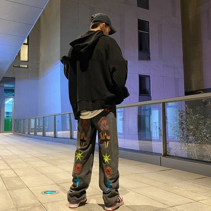 American Designer Style Retro Jeans met Patroon voor Heren/ Jongens