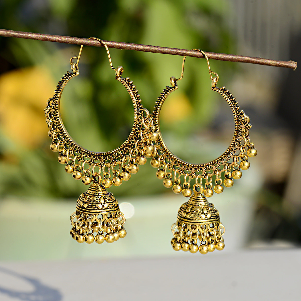 Indiase Stijl Metaal Vintage Jhumka Oorbellen voor Dames