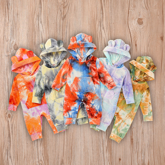 Tie Dye Jumpsuit met Capuchon voor Baby's/Peuters