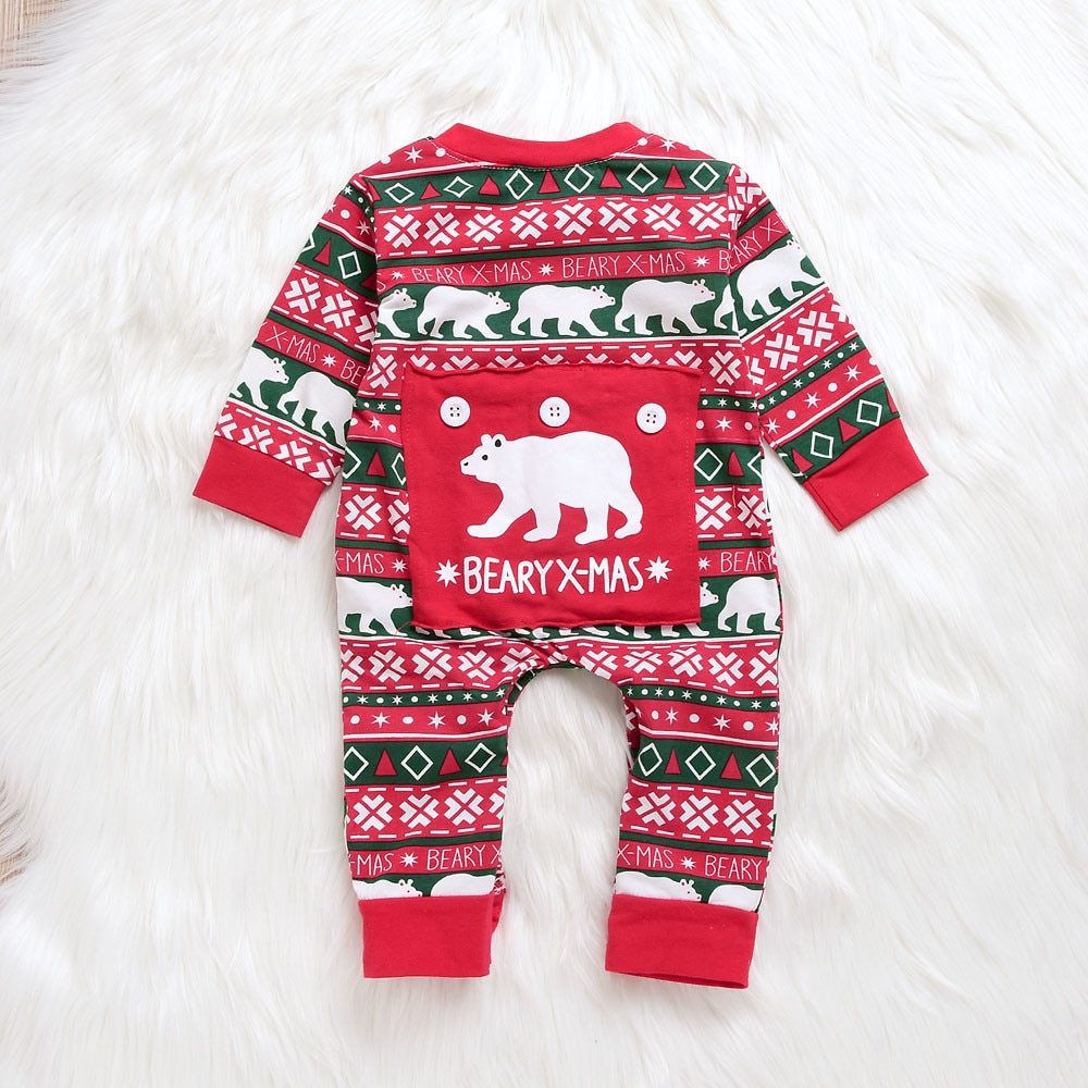 Kerst-Outfit Casual Geruite Jumpsuit met Letterprint voor Baby's