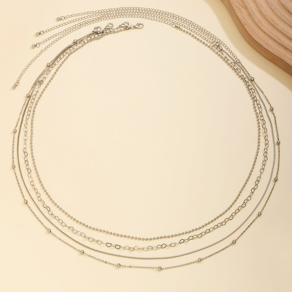 Elegante Sexy Gelaagde Dunne Metalen Tailleketting met Hartvormige Details voor Dames