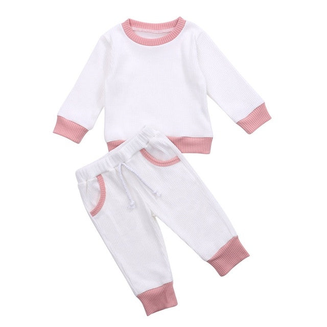 Casual Tweedelige Set Tops met Lange Mouwen & Lange Broeken voor Meisjes