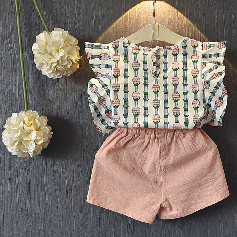 Tweedelig Set voor Meisjes T-shirt met Korte Mouwen & Shorts