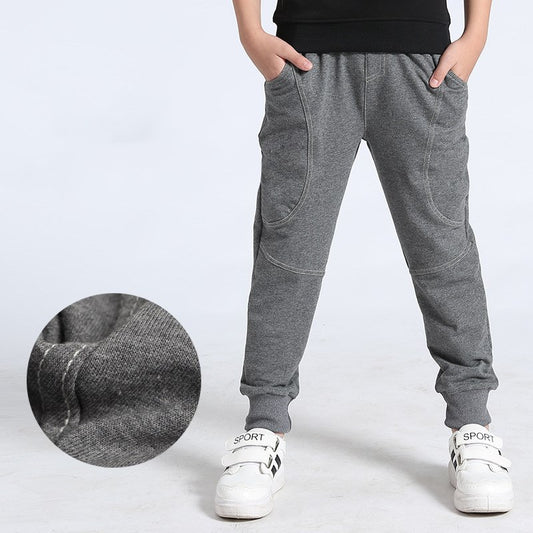 BinPaw Casual Katoenen Stretch Sport Sweatpants met Trekkoord en Zakken voor Kinderen