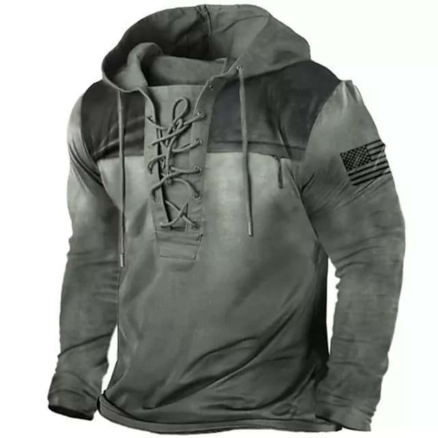 Retro Vlag Print Heren Hoodie