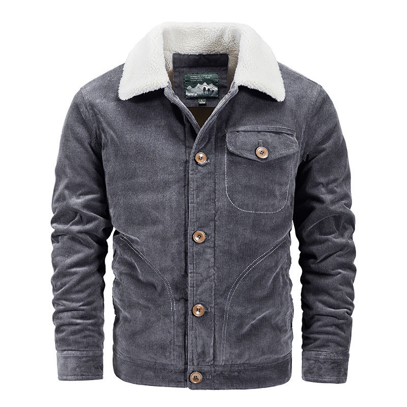 Casual Corduroy Jacket van Fluweel in Effen Kleur voor Heren