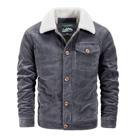 Casual Corduroy Jacket van Fluweel in Effen Kleur voor Heren