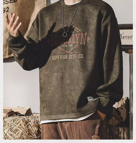 Amerikaanse Casual Vintage Trui voor Heren