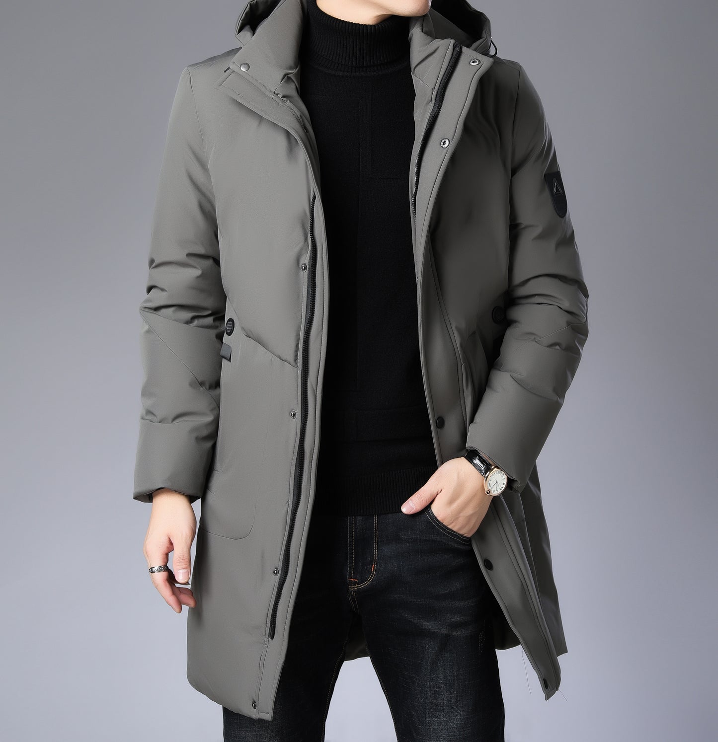 Wintermode Trendy Warme Baggy Jas met Capuchon Heren