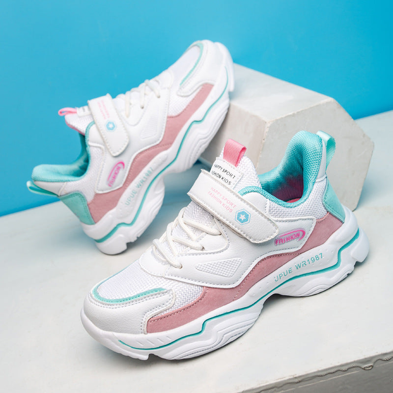 Trendy Casual Lichtgewicht Ademend Antislip Sport Sneakers met Klittenband voor Teenager