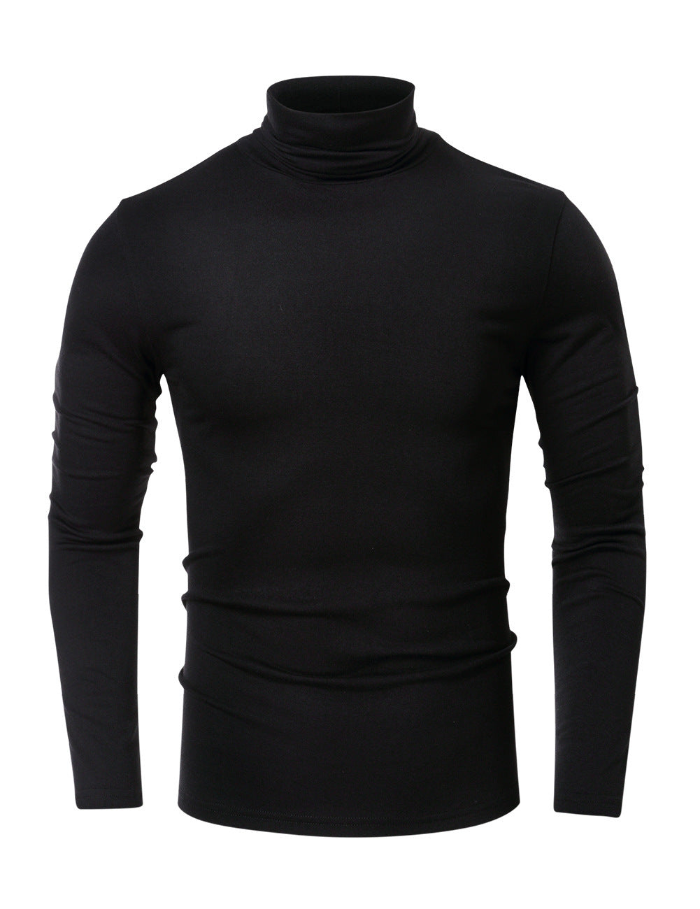 Amerikaanse Casual Elegante Slim-fit Effen Kleur Turtleneck T-shirt met Lange Mouwen voor Heren