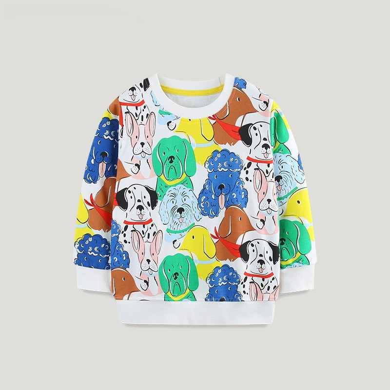 Kindersweatshirt met Cartoonprint in Europese en Amerikaanse stijl