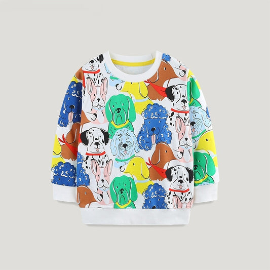 Kindersweatshirt met Cartoonprint in Europese en Amerikaanse stijl