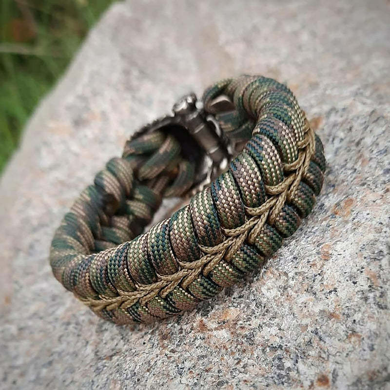 S925 Indian Chief Paracord Handgevlochten Armband voor Heren