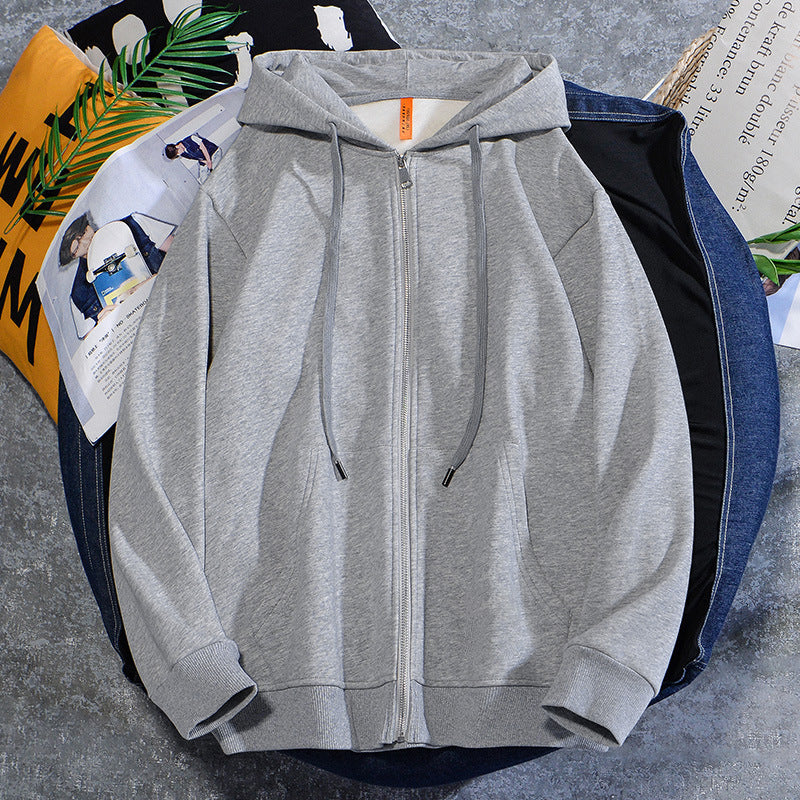 Trendy Effen Kasjmier Vestjas met Capuchon en Rits voor Heren