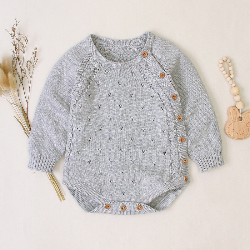 Eenvoudig Gebreide Truien Rompers met Lange Mouwen voor Baby's / Peuters